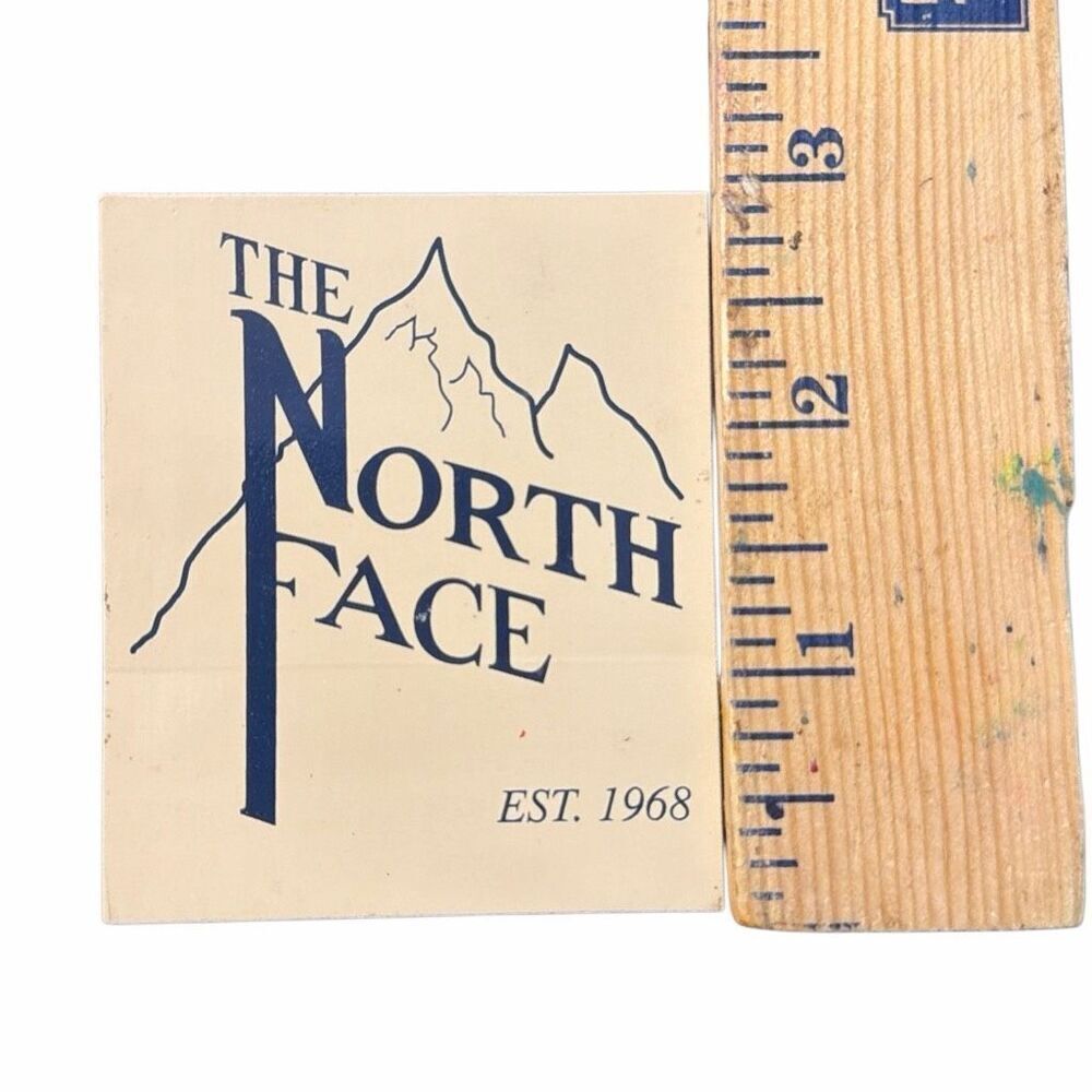The north face TNF vintage sticker from 2000. Established 1968 beige color